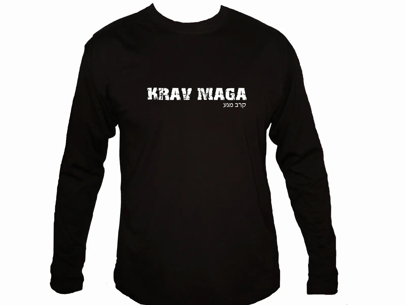 Martial Arts Israel Krav Maga English/Hebrew sleeved customized t-shirt | Мужская одежда
