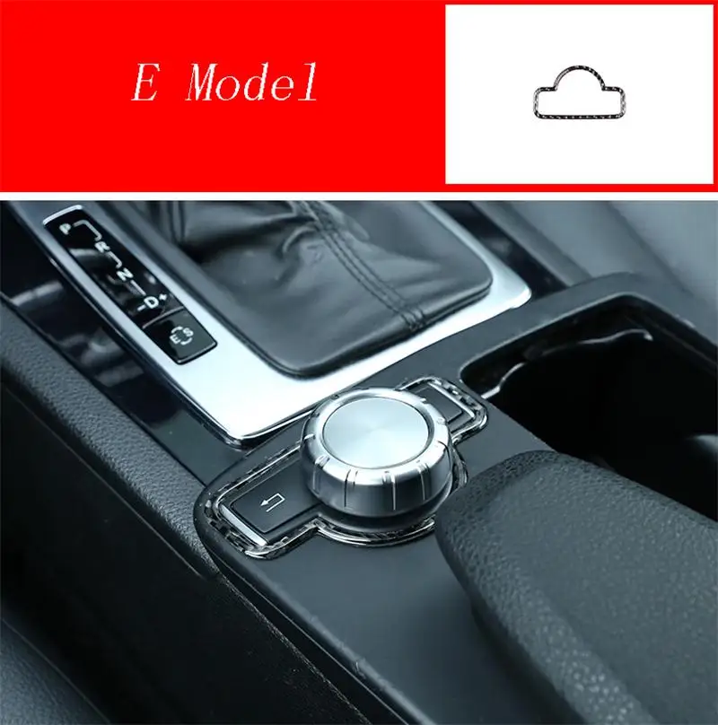 Автомобильный Стайлинг из углеродного волокна центральная консоль панельная Накладка для коробки передач наклейки Накладка для Mercedes Benz C class W204 интерьерные аксессуары - Название цвета: E Model