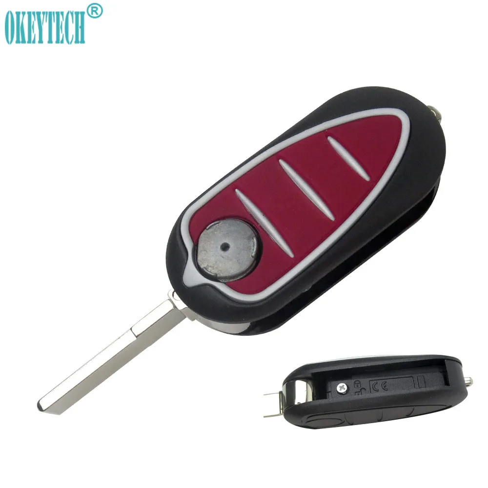 

OkeyTech New Folding Flip Remote Car Key Shell For Alfa Romeo Mito Giulietta 159 GTA Keyless Entry Cover Case Fob Free Shipping