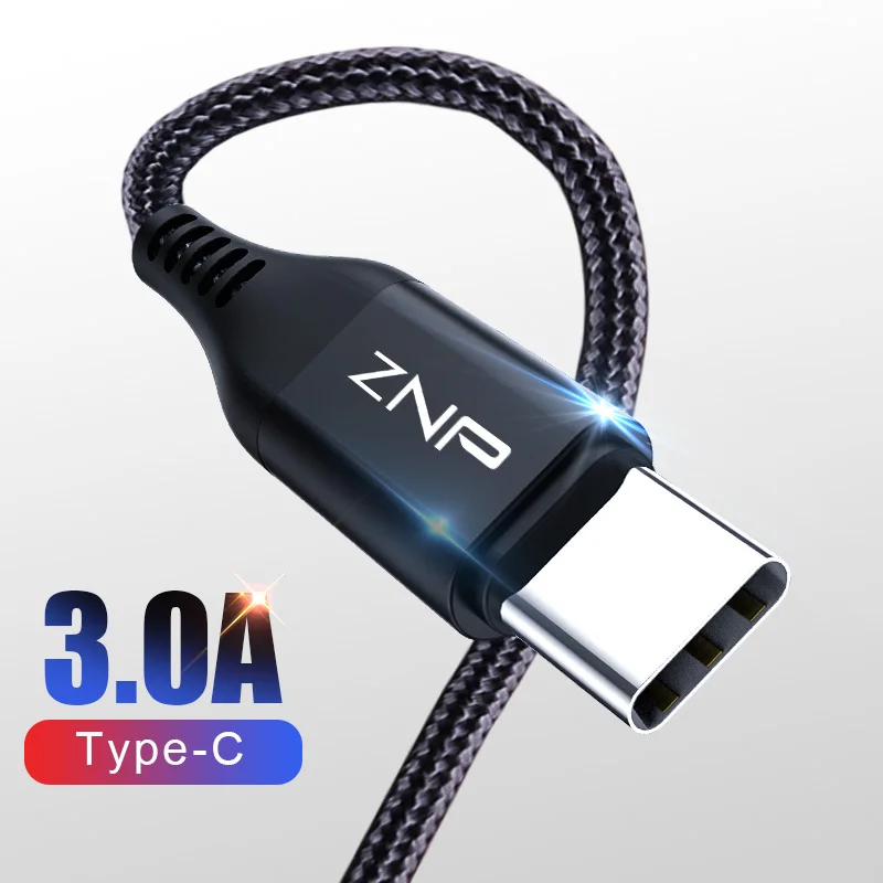 

ZNP 3A Quick Charge 3.0 USB Type C Cable for Redmi Note 7 Fast Charging Type-C Cable for Samsung S10 S10E S9 S8 Plus USB C Cable