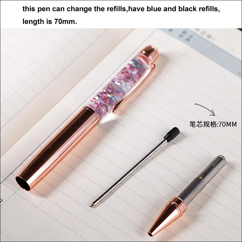 Yushun Новая шариковая ручка для письма подписи высокого качества хрустальные алмазные розовые золотые канцелярские принадлежности, подарок металлические шариковые ручки