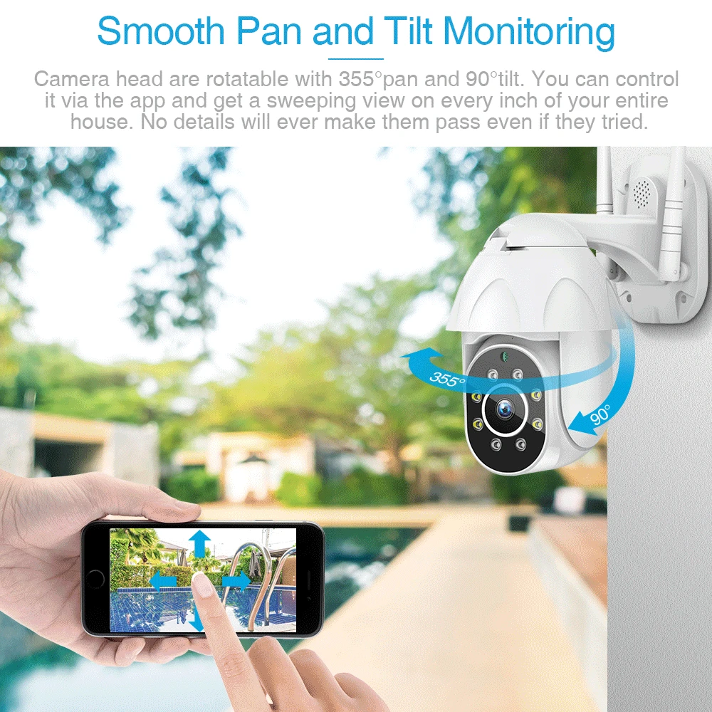  FREDI Auto Tracking Outdoor IP Camera 1080P Speed Dome Surveillance Cameras Waterproof Wireless WiF - 33052643673