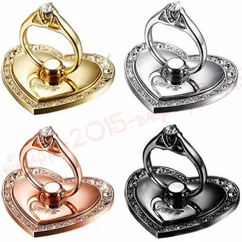 

Metal Finger Clip Diamond Love Ring Finger Holder Buckle Stand Phone Holder For iPhone 6 7 8 x samsung Htc mobile phone