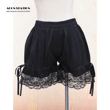 Новые милые черные хлопковые подростковые Панталоны с кружевной отделкой и бантом