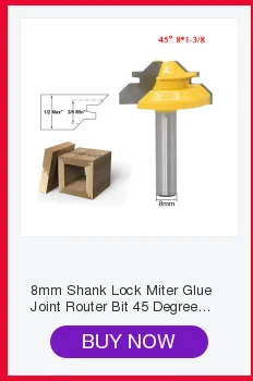 8 мм хвостовик 45 градусов-до 1/" Стоковая Блокировка Торцовочная фреза резчик по дереву