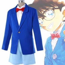 Anime Case Closed Cosplay Costumes Conan Edogawa Cosplay Costume School Uniform Halloween Party Detective Conan Cosplay Costume case closed detective conan kaito kid gentleman thief white suit cosplay costume with hat glass