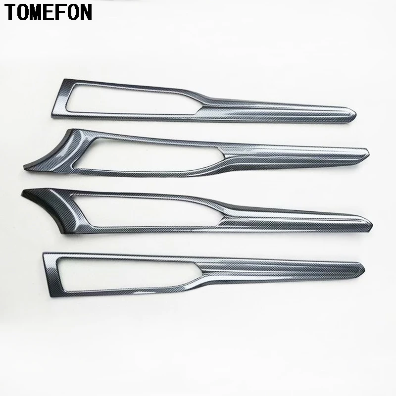 

TOMEFON For Ford Mondeo 2013 to 2017 ABS Carbon Fiber Wood Color Car Inner Door Side Handle Bowl Trim Cover Interior Decoration