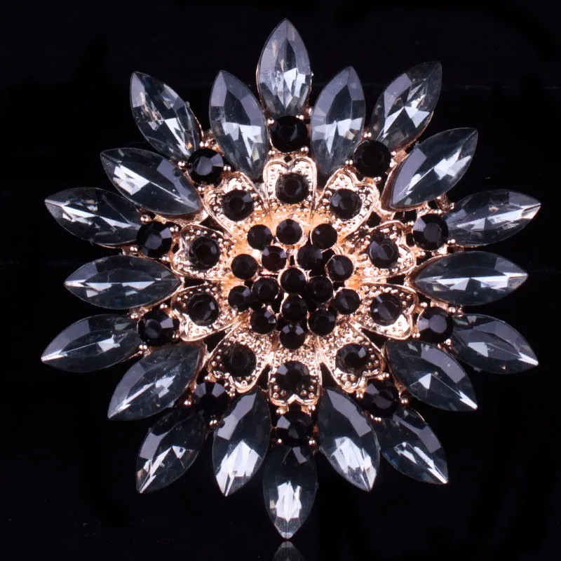 Multi Color Cute Crystal Flower Rhinestone Brooches For Women Fashion Female Party Jewelry Brooches 630022