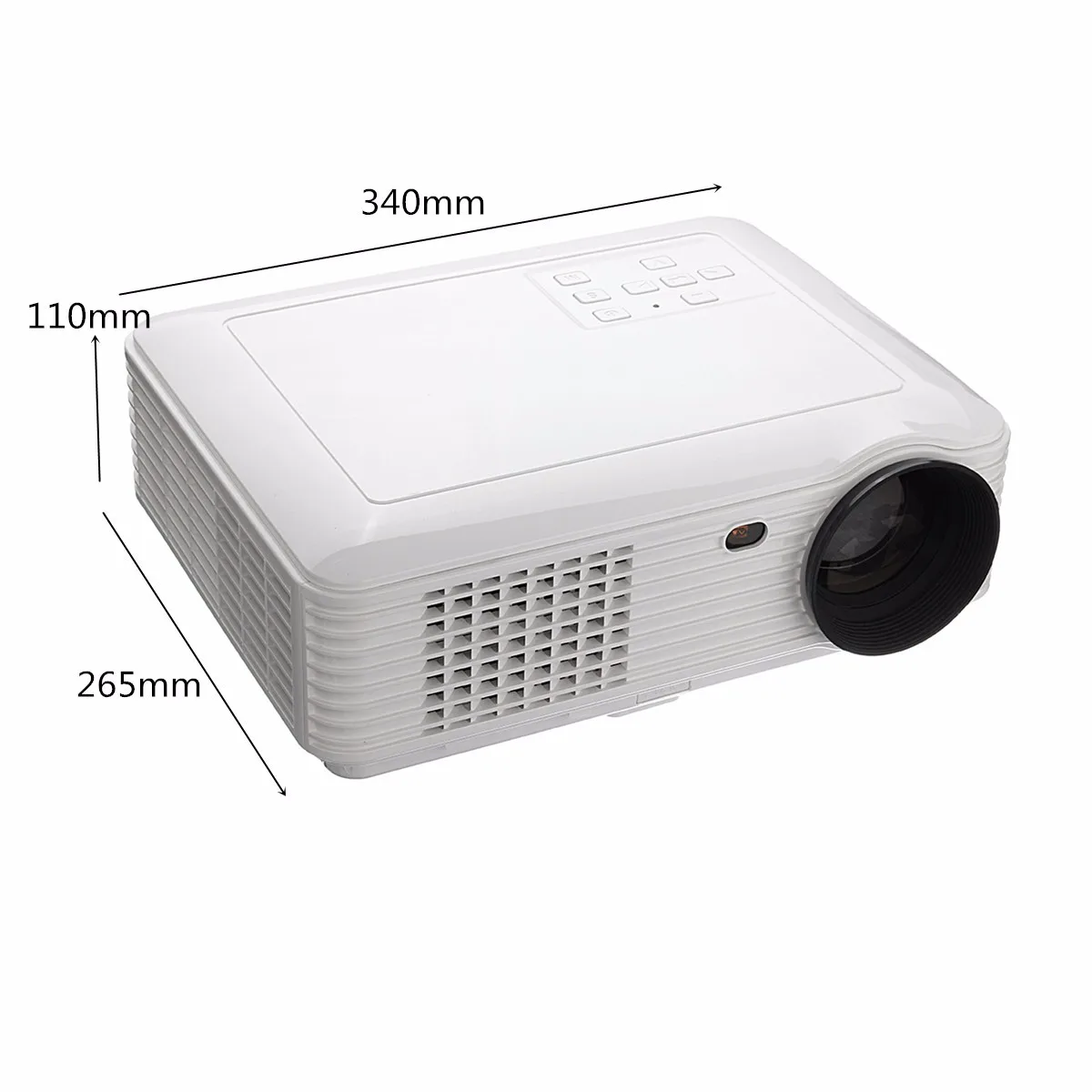 White 3500Lm LED Portable Projector 800x480 Resolution Home Theater Support 1080P USB VGA SD AV White 3500Lm LED Portable Projector 800x480 Resolution Home Theater Support 1080P USB VGA SD AV