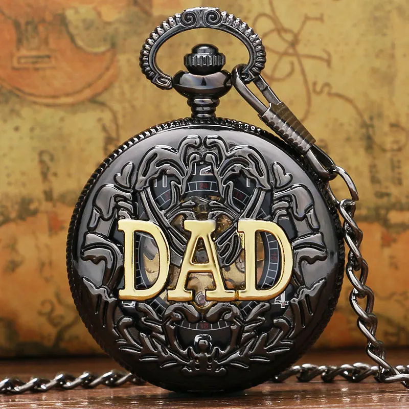 DAD Manual Semi automatic Mechanical Pocket Watch for Dad Father Daddy
