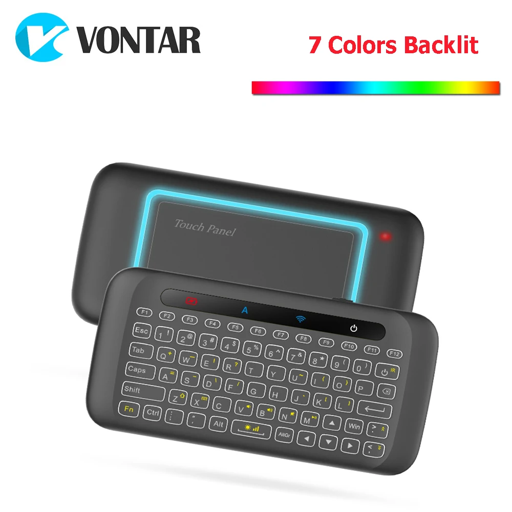 Vontar 2,4 ГГц Air Мышь Беспроводной клавиатура с Подсветка и сенсорной обучения Функция для Android ТВ коробка X96 мини X92 X96