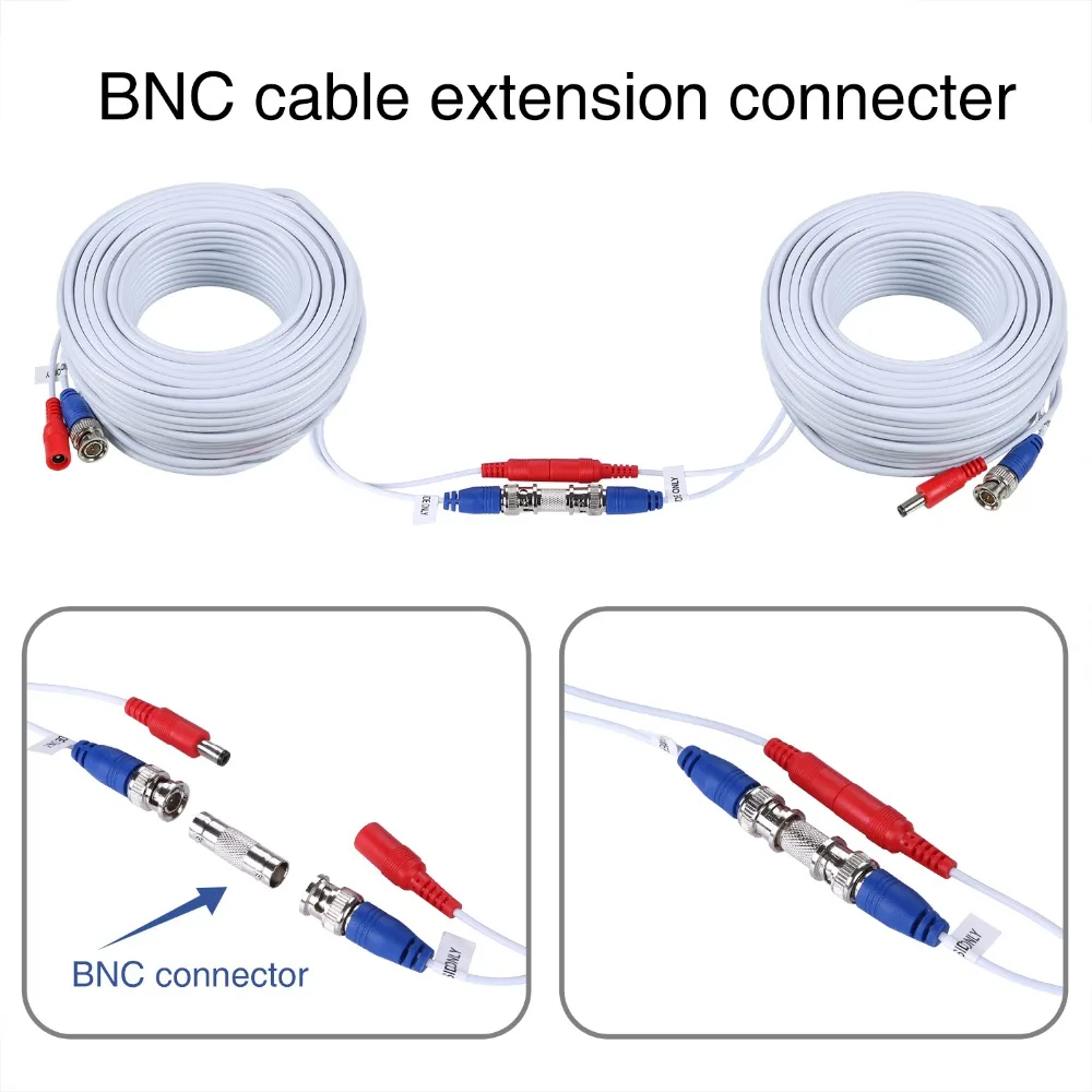 Cabo de Alimentação de Vídeo para Ahd com Fio Sistema de Vigilância de Vídeo Movols Cctv Cabo Bnc & dc Plug Câmera Dvr Acessórios 4 pc 30m 100ft 5 Cheap Transmissão e cabos