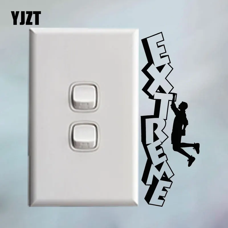 

YJZT Extreme Sport Rock Climbing Climber Vinyl Switch Sticker Home Decor Wall Decal 8SS2178