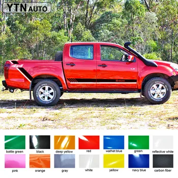

free shipping 4 Pcs car accessories decals side door rear trunk stripe graphic Vinyl car stickers for dmax beast pickup