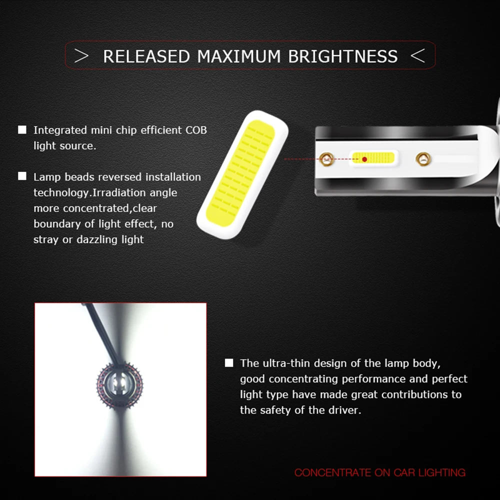 Светодиодный мини фары 2 шт. H7 H11 H1 76 Вт 8000 лм 6000 К 9005 9006 9012|Передние LED-фары для авто|
