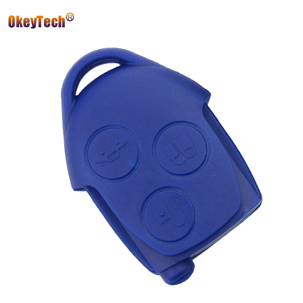 

OkeyTech 1pcs Replacement 3 Button Transit Connect Set Remote Car Key Shell Style Cover For Ford Transit Europe Model Blue Case