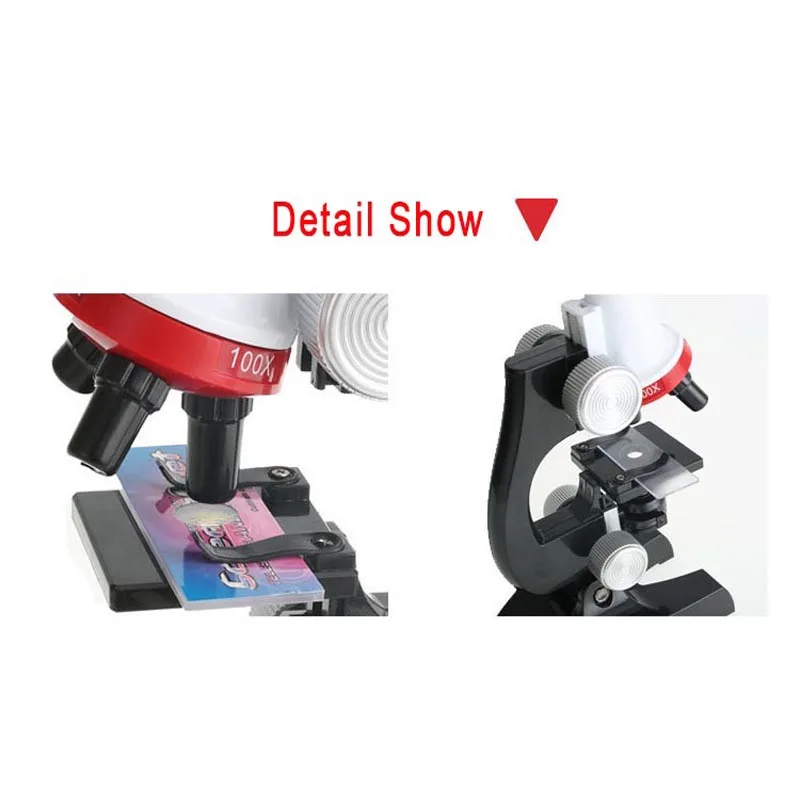 1200X Children Biological Specimen Microscope Kit & 12PCS Prepared Slides Science Educational Toys Gift for Kids Lab Instruments