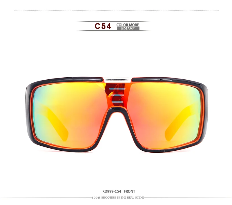 KDEAM негабаритный щит солнцезащитные очки мужские одиночные линзы стимпанк очки для серфинга очки с дизайнерской коробкой KD999 CE