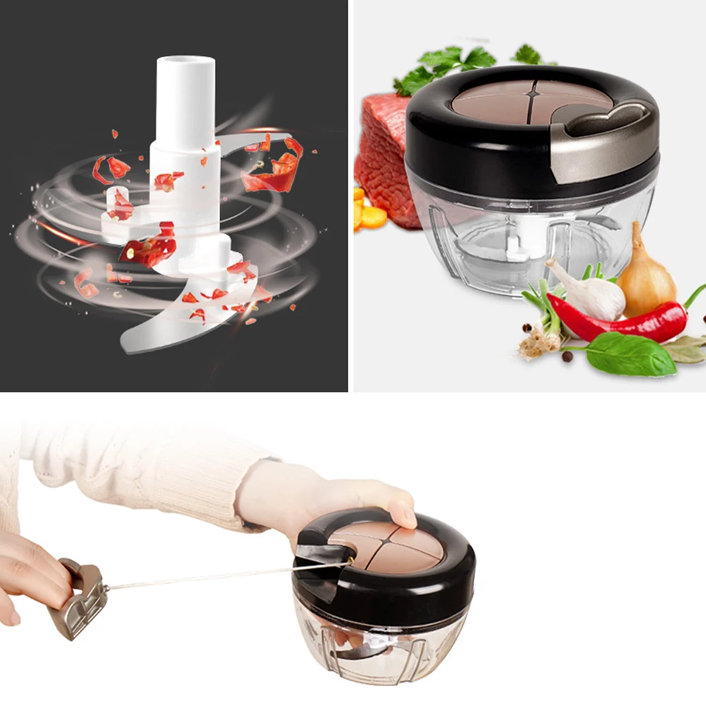 

Manual Fruit Chopper Hand Pull Food Onion Cutter Nuts Grinder Shredder
