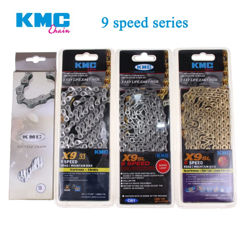 KMC X8 X9 X9sl X10 X10sl X11SL велосипедная цепь 9S 10S 11S золото для MTB/шоссейного велосипеда fo