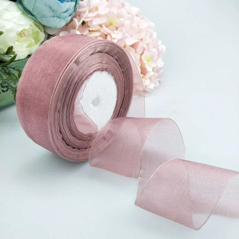 4cm 45meter Crystal Organza Ribbon Roll Invitation Card Gift Box Packaging Ribbon Sewing Craft For Home Wedding Party Decoration