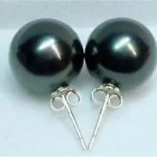 10 Pairswholesale 10 мм черный море к югу мать- из Жемчужина стержня