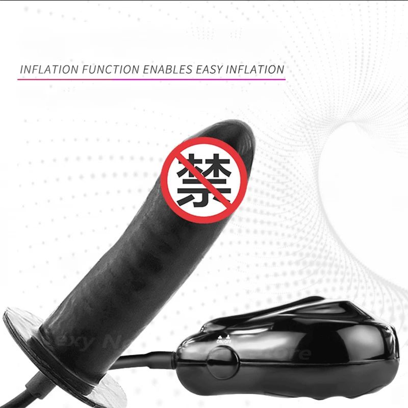 Newest Inflatable Black Big Dildo Realistic Anal Plug Vibrator(Max 10.6cm),Butt plug Anus Balls Sex Toys For Women Erotic Toys