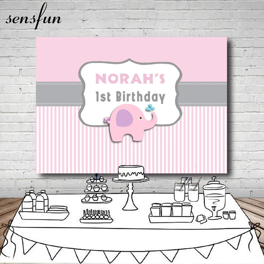 Download Sensfun Pink Theme Girls 1st Birthday Party Backdrop ...