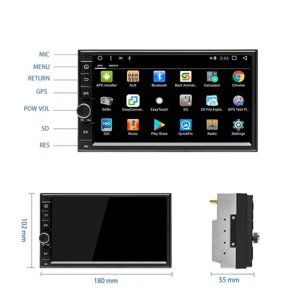 Flash Deal AMPrime 2 din Car radio Android GPS 7" Bluetooth WIFI Mirrorlink DVR MP5 Multimedia Player OBD DAB ISO Steering Wheel Autoradio 5