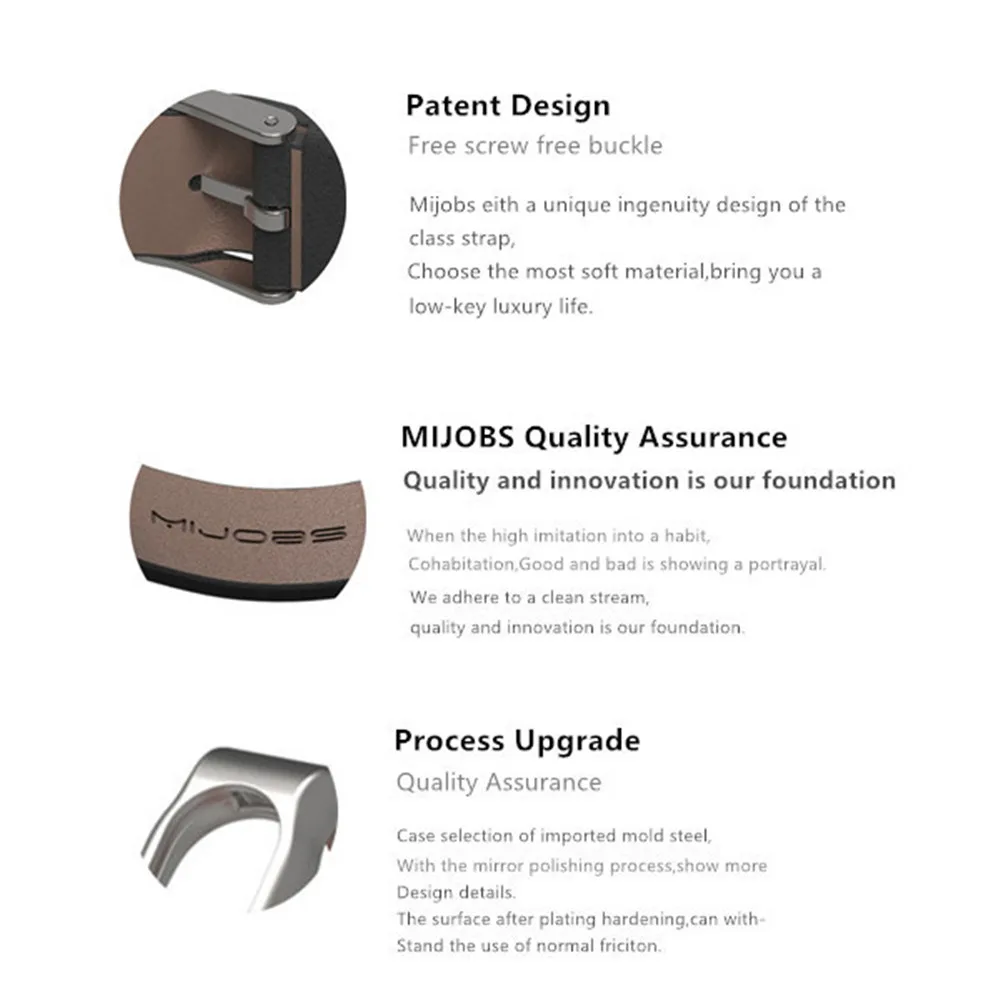  Mijobs Genuine Leather Strap For Xiaomi Mi Band 2 Smart Watch Screwless Bracelet mi band 2 Strap Mi - 32867285182