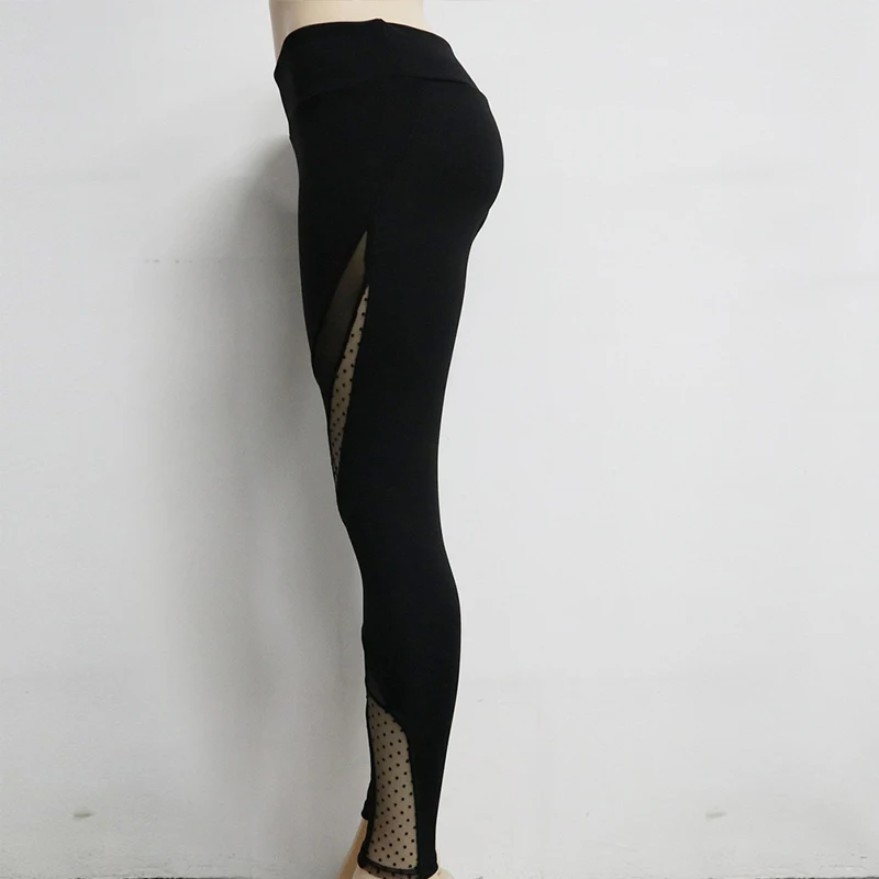 CHRLEISURE черные длинные женские леггинсы сетчатые дышащие штаны из полиэстера леггинсы для фитнеса сексуальные леггинсы для бега размера плюс