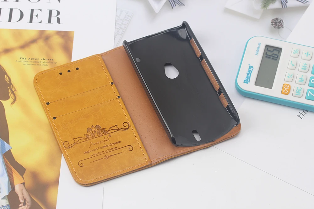 Глянцевый винтажный кожаный чехол-книжка AMMYKI 8 цветов 3," для sony Ericsson Xperia Neo V MT11i MT15i, задняя крышка для телефона