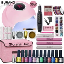 Набор для ногтей светодиодный светильник Сушилка с коробкой для хранения и 12 шт. Набор для гель-лака для ногтей набор инструментов для маникюра Комплект гель-лаков для ногтей инструменты для дизайна ногтей
