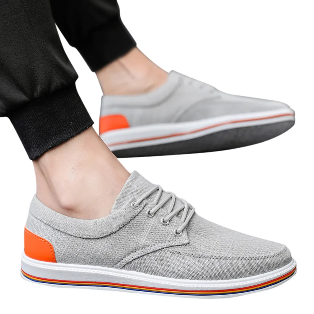 

MUQGEW Shoes Men Sneakers Canvas Solid Color Breathable Fabric Autumn Solid Casual Low top Non-Slip Flat Shoes tenis masculino