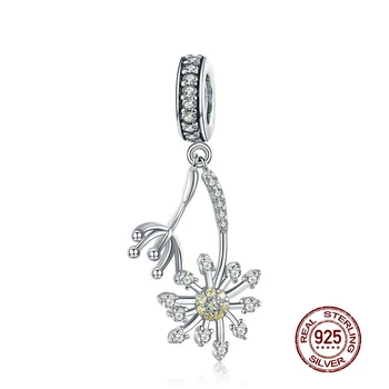 

MOWIMO 100% 925 Sterling Silver Dandelion Flower Bead Charms Fit Original Silver Bracelets Pendant Jewelry Accessories BNC052
