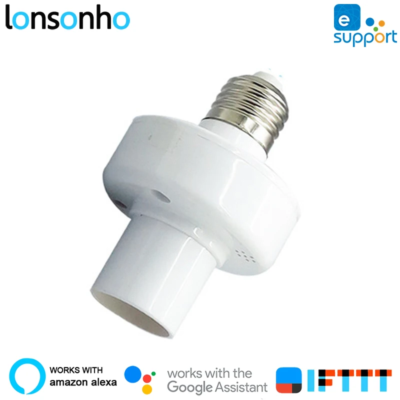 

Lonsonho E27 Wifi Smart Light Holder Wireless Remote Control Bulb Lamp Holder Works With Alexa Google Home Mini IFTTT eWeLink