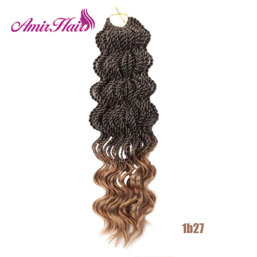 Amir синтетические вязанные волосы для наращивания, Сенегальские закрученные плетеные волосы, Омбре, кудрявые вязанные волосы, огромные для черных женщин
