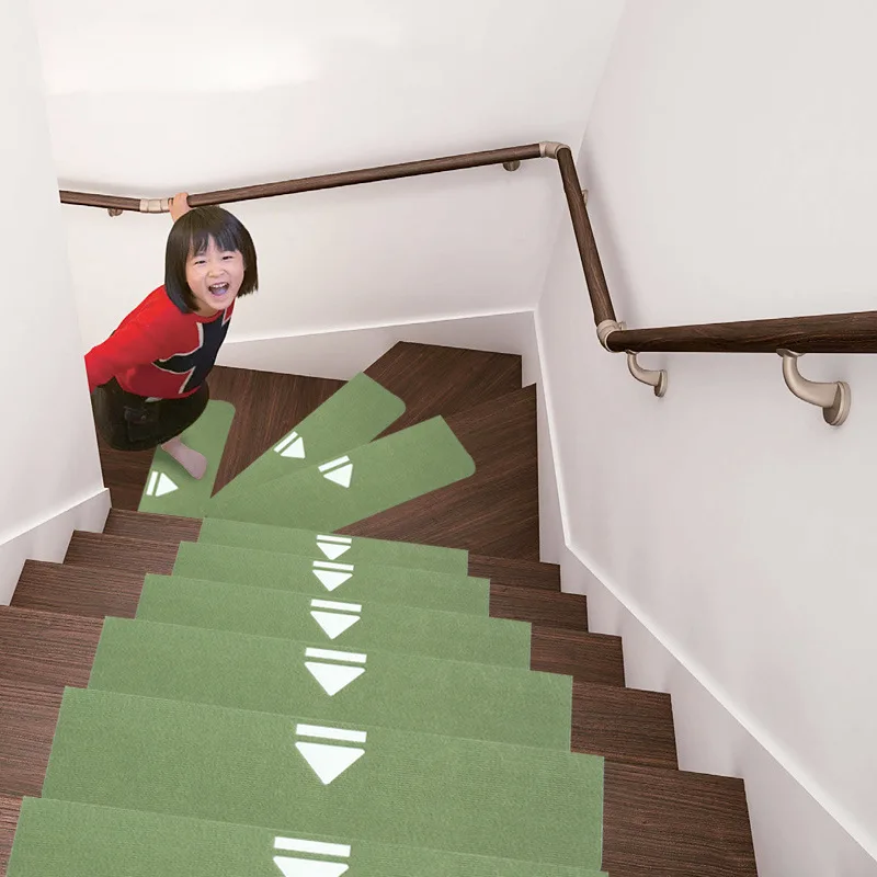 Luminous Visual Stair Pads Anti-slip Noise insulation Floor Area Rug Carpets Green Latex Stairs Decor Warm Stairs Mat Carpets