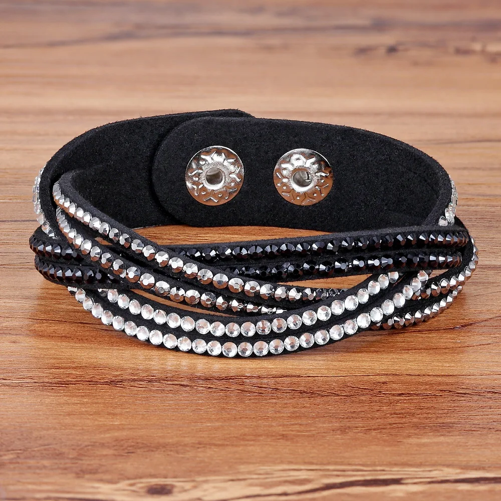 

2019 New Fashion Charm Ladies Color Woven Leather Bracelet Charm Bracelet Hot Wholesale Wholesale 14 Colors To Choose From!