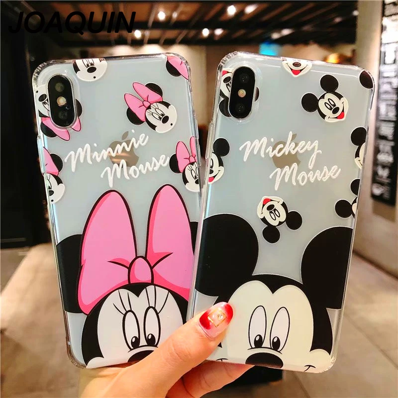 Mickey Minnie Soft TPU Cases For iPhone X XS Max XR Matte Back Coque 6S 8 7 Plus Cartoon Mouse Phone Capa |