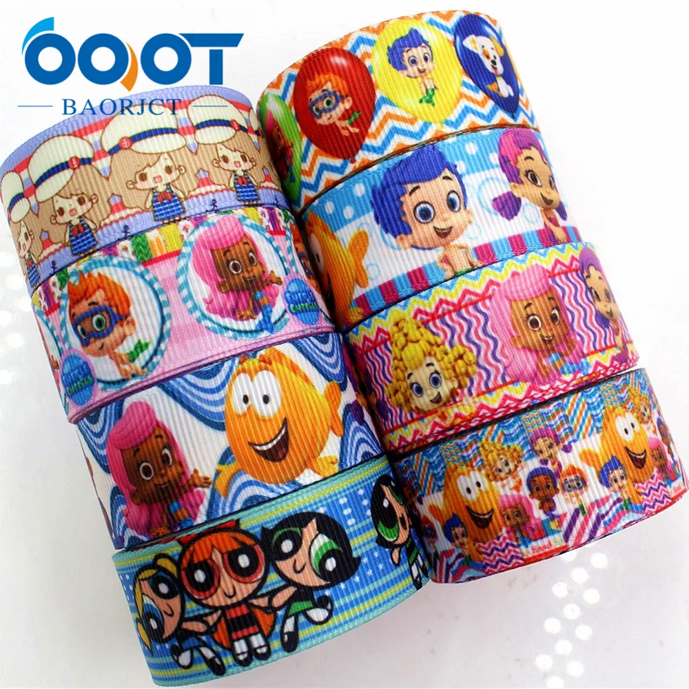 

OOOT BAORJCT 176095 22mm 10yard Cartoon Ribbons Thermal transfer Printed grosgrain Wedding Accessories DIY handmade material