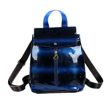 

School Backpack Women Fashion Alligator Grain Backpack Girl Casual Vintage Patent Leather Women's Backpack Bag