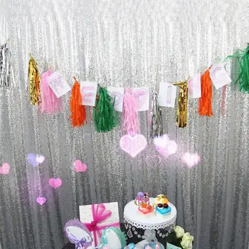

4FTX6FT Sequin Curtain Wedding Backdrop Photo Booth Party Photography Background