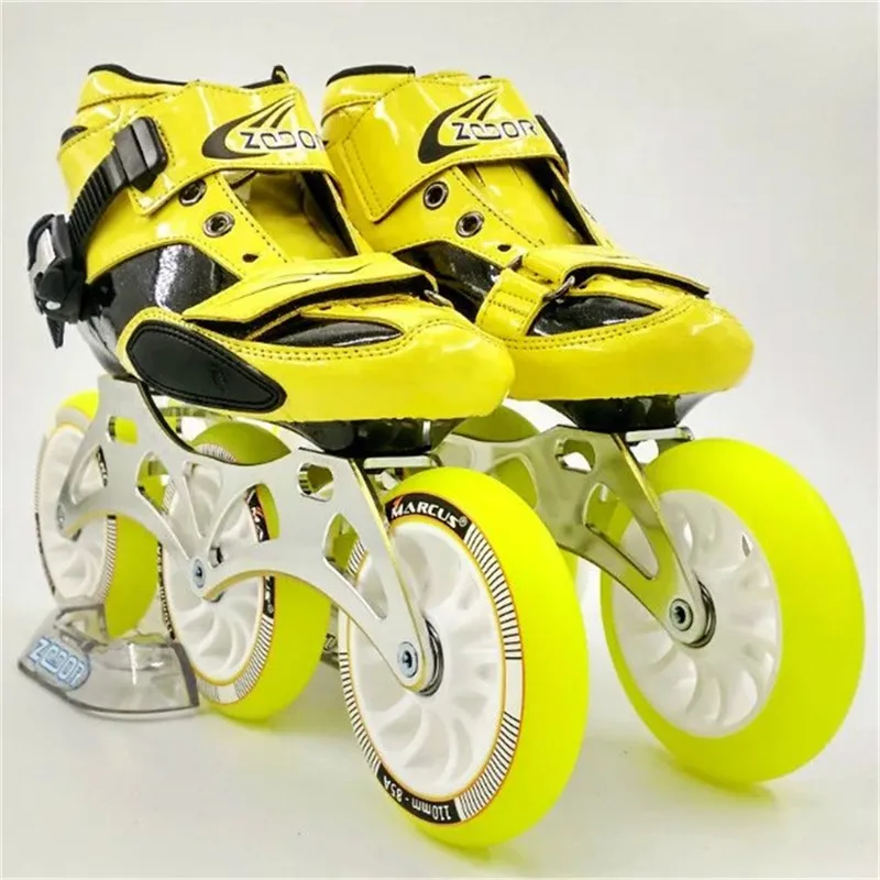 

Carbon Fiber Fiberglass Speed Inline Skates Three Wheel Kid's Adult Competition Street Racing Sport Shoes Training Patines F022