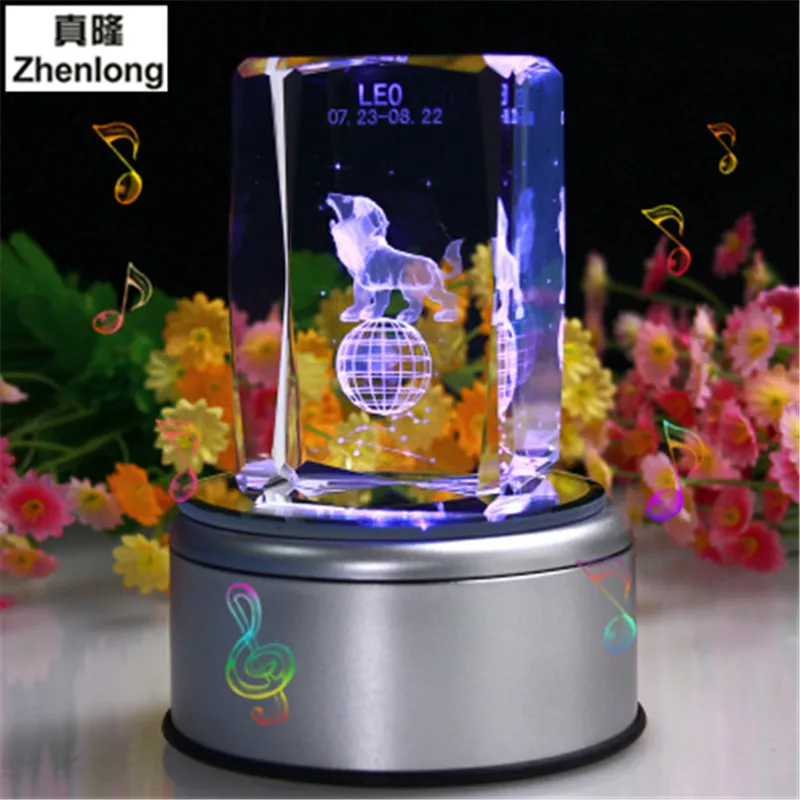 Цоколь Led музыкальная шкатулка лампа Bola Cristal Pokemon Kotak Musik Kaca 3d стеклянная лампа Pokemon Ball светильник Хрустальное украшение детский подарок