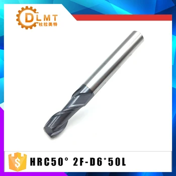 

HRC50 2F-D6.0X50L 6mm 1pcs Two Flutes Solid Carbide Flat Spiral Milling Cutter for CNC Lathe Woodworking