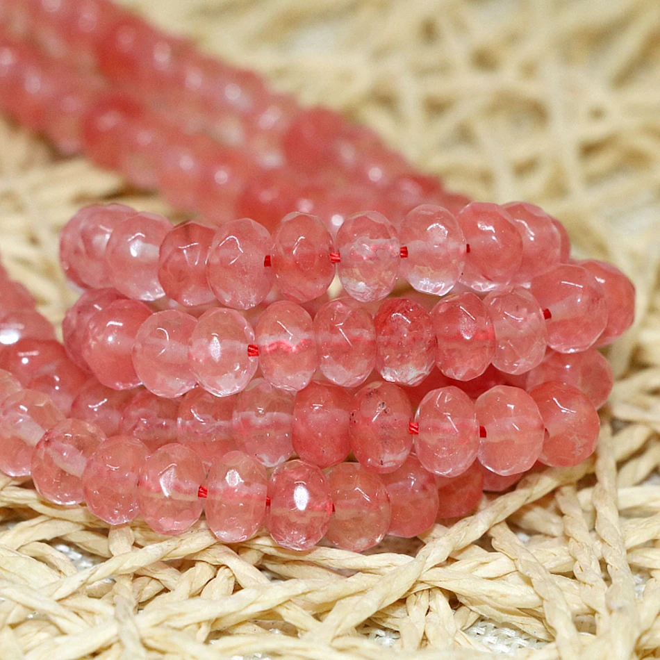 New 5x8mm Natural Pink Ruby Gemstone Jade Abacus Loose Beads 15'' 