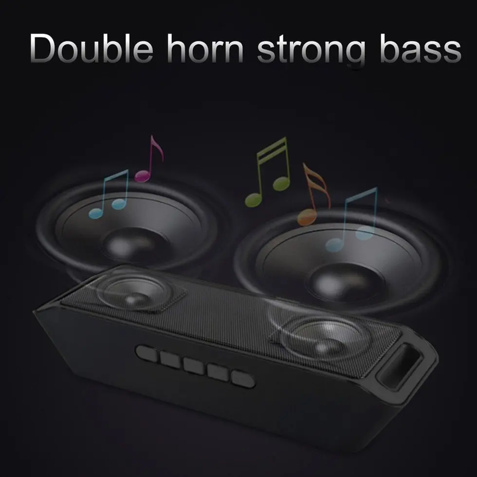 Black for iPhone Samsung Bluetooth Speaker Stereo Wireless 3.0 USB