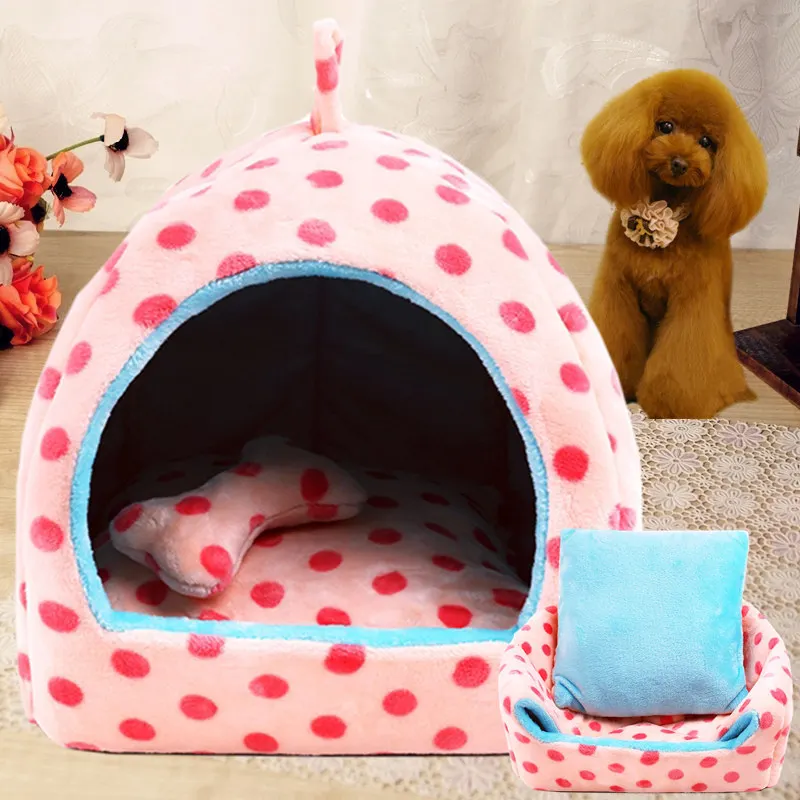 High Quality Foldable Dog Bed Multi-Function Cat Mat Puppy Cushion Sleeping Bag House Pet Super Soft Warm | Дом и сад