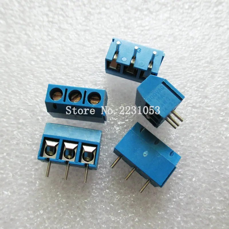 20 шт./лот KF301-3P KF301-5.0-3P KF301 винт 3Pin 5 0 мм прямой контактный PCB клеммный блок разъем |